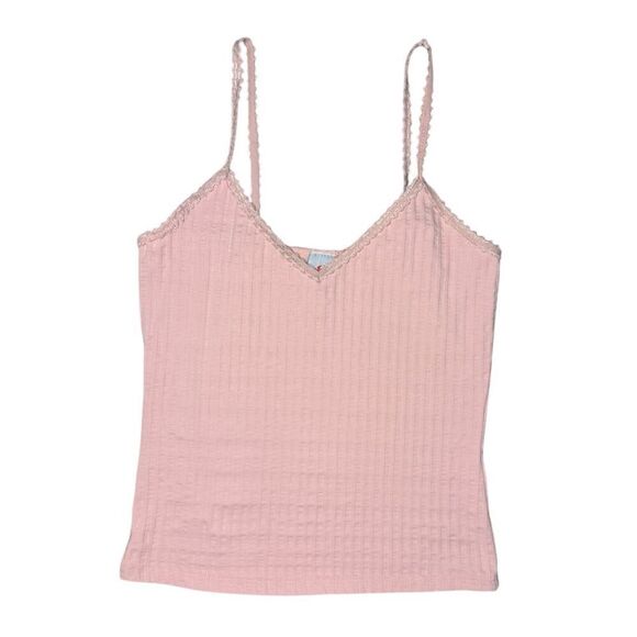 Vintage Anchor Blue Women’s Medium Pink Cami Tank Top V-Neck Textured - Picture 1 of 5